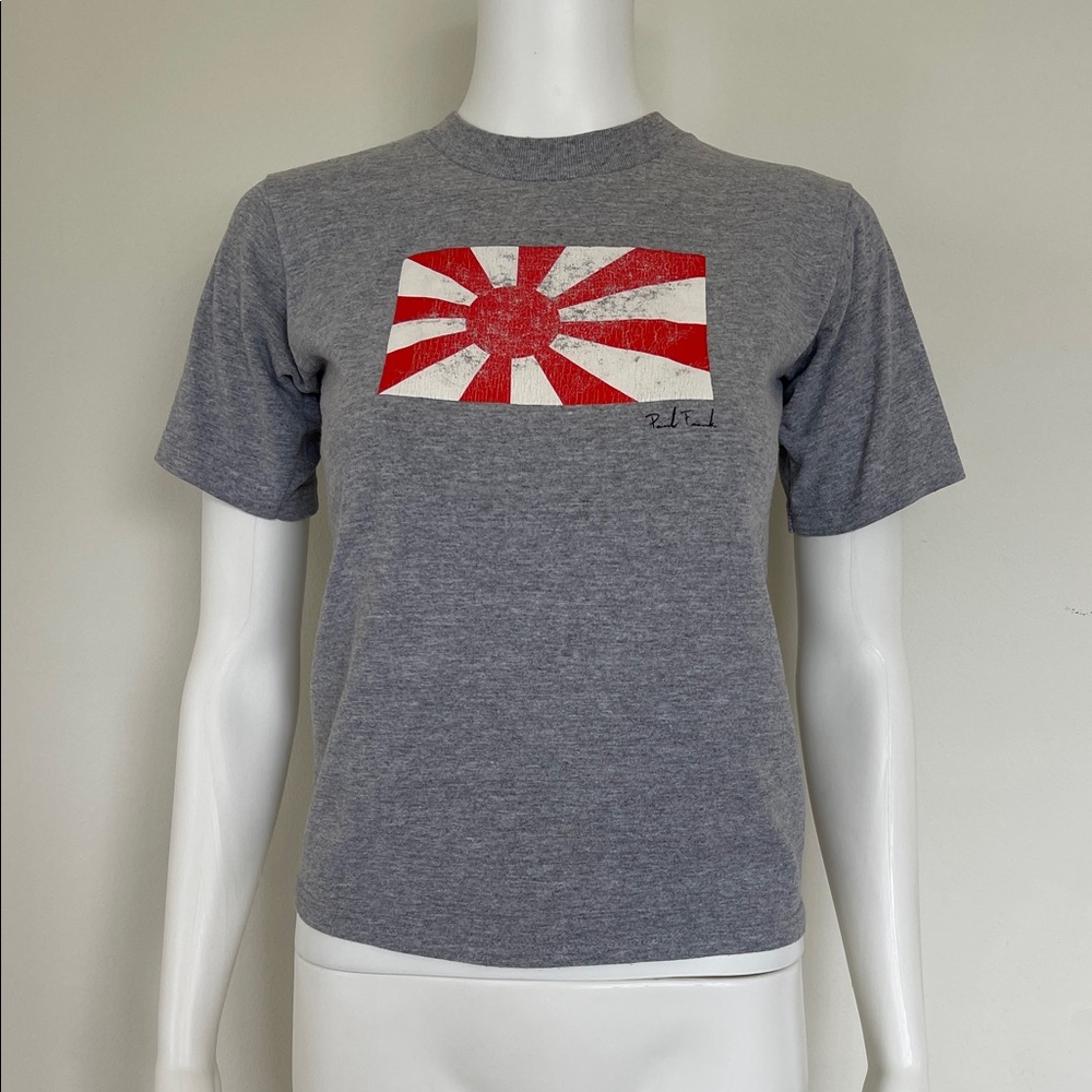 Vintage Paul Frank Gray Tee with Rising Sun Graphic